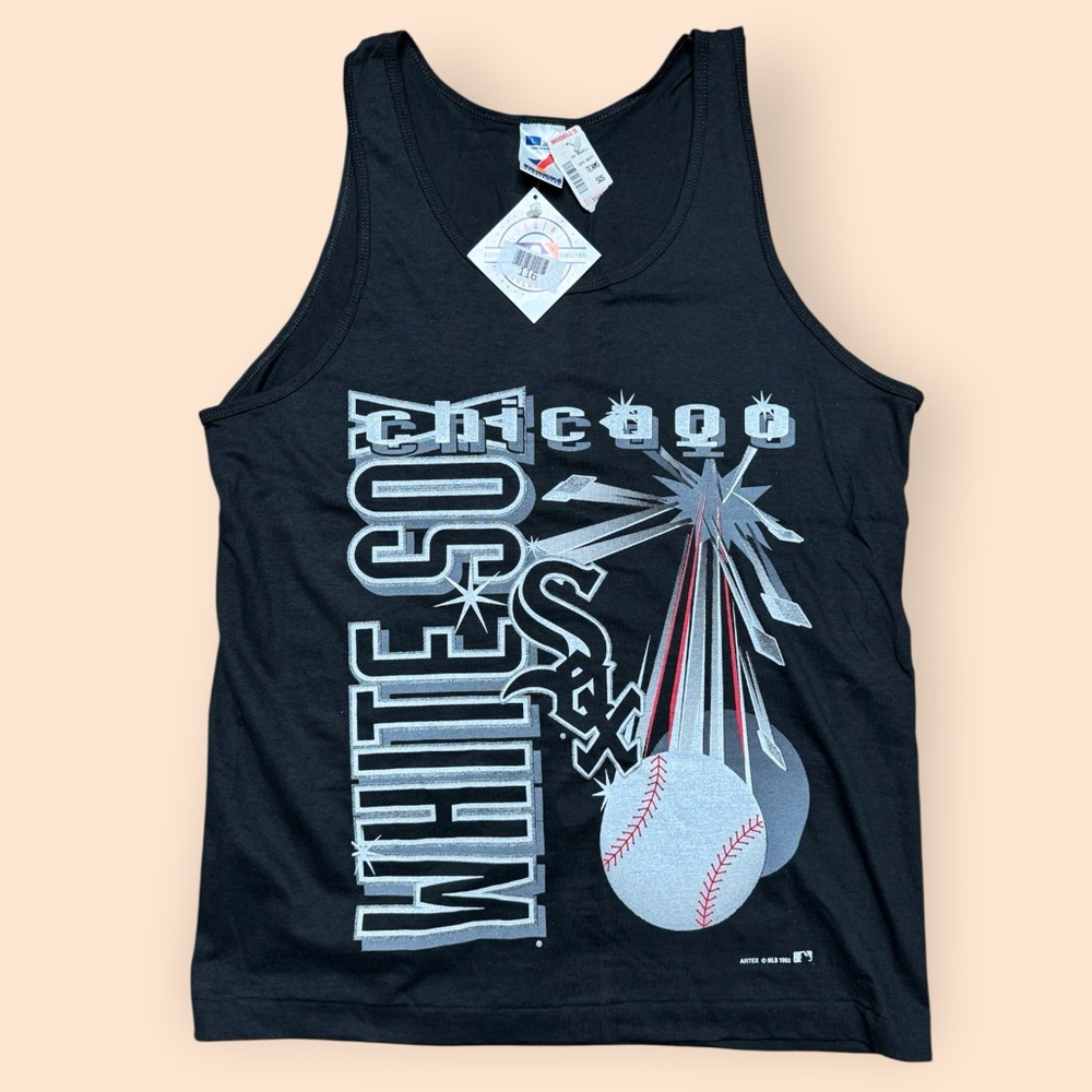 Vintage Chicago White Sox 1990s Deadstock Tank Top Large Black Vtg 90s